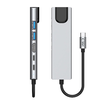 Tech-protect Hb02 Hub Adapter 6 az 1-ben Type-C + Usb2.0 + Usb3.0 + Hdmi 4k 30hz + Rj45 + Pd100w Űrszürke - 4. kép