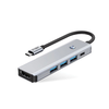 Tech-protect Hb01 Hub Adapter 5 az 1-ben Type-C + Usb3.0 + Hdmi 4k 60Hz + Pd100w Szürke - 0. kép
