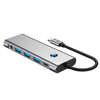 Tech-protect Hb04 Hub Adapter 9 az 1-ben Type-c + Usb2.0 + Usb3.0 + Hdmi 4k 60hz + Sd/tf + Pd100w + Av3.5 Űrszürke - 1. kép
