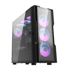 Darkflash DK431 Üveg Számítógép Ház + 4 ventilátor (fekete)