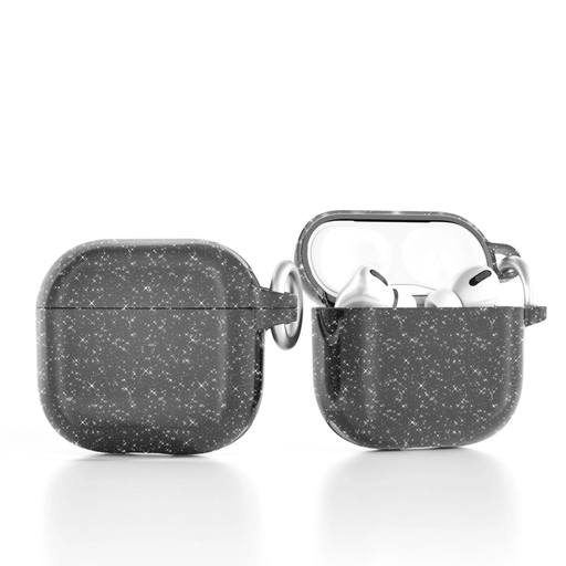 Fekete csillámos tok AirPods 4 számára Fekete csillámos tok AirPods 4 számára