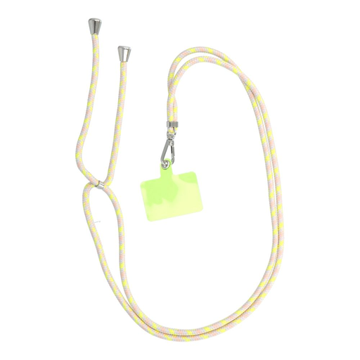 SWING (6mm) medál telefonhoz állítható hosszúsággal / zsinór hossza 165 cm (max 82,5 cm a hurokban) / vállra vagy nyakra - szürke-sárga