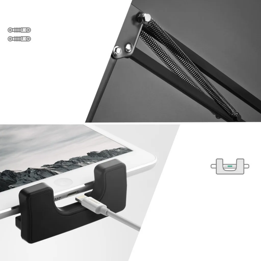 Ugreen Univerzális tablet és telefontartó állvány fekete (50394) asztalhoz rögzíthető - 23