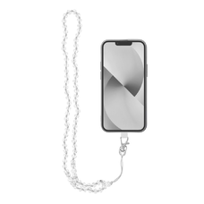 CRYSTAL DIAMOND medál a telefonhoz / zsinór hossza 74 cm (hurokban 37 cm) / nyakba akasztható - fehér,