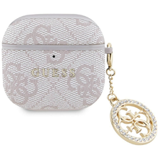 GUESS tok APPLE AirPods 4-hez GUA4P4E4CDP (PU 4G Strassz Charm-mal) rózsaszín,
