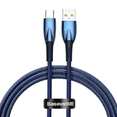 Baseus Glimmer Sorozatú gyorstöltő kábel USB-A - USB-C 100W 480Mbps 1m kék