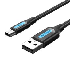 USB 2.0 A - Mini-B kábel Vention COMBD 0,5m Fekete PVC