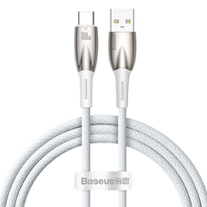 Baseus Glimmer sorozatú gyorstöltő kábel USB-A - USB-C 100W 480Mbps 1m fehér
