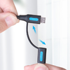 Kábel 2 az 1-ben USB 2.0 USB-C/Micro USB Vention CQDBF 1m (fekete) - 0. kép