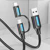 Kábel 2 az 1-ben USB 2.0 USB-C/Micro USB Vention CQDBF 1m (fekete) - 1. kép