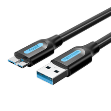 USB 3.0 A - Micro-B kábel Vention COPBD 2A 0,5m fekete PVC