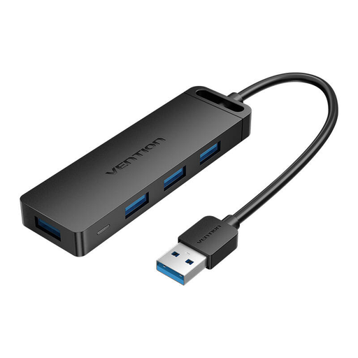 USB 3.0 4-Port Hub és Tápegység Adapter Vention CHLBF 1m, Fekete