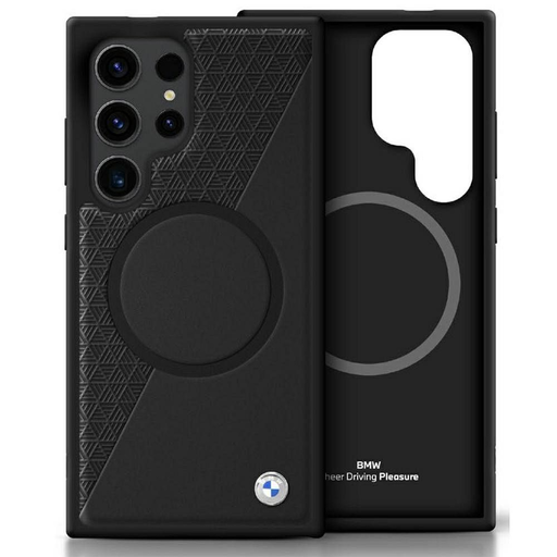 BMW tok SAMSUNG S25 Ultra kompatibilis MagSafe BMHMS25L23RTPK (Sign Bőr Fél Textúrált és Kör) fekete tok BMW tok SAMSUNG S25 Ultra kompatibilis MagSafe BMHMS25L23RTPK (Sign Bőr Fél Textúrált és Kör) fekete tok