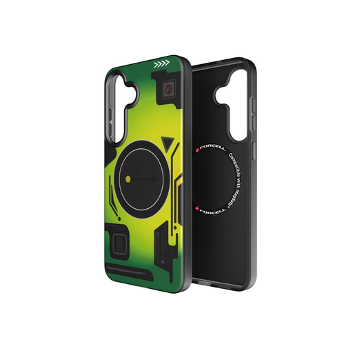 FORCELL F-PROTECT Levels Dual Layer 4D technológiával, katonai ejtési teszttel kompatibilis, MagSafe támogatással SAMSUNG S25 PLUS számára cybert zöld tok FORCELL F-PROTECT Levels Dual Layer 4D technológiával, katonai ejtési teszttel kompatibilis, MagSafe támogatással SAMSUNG S25 PLUS számára cybert zöld tok