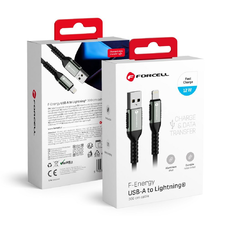 FORCELL F-ENERGY C257 kábel USB A - Lightning 2,4A 12W Cafule 3 m fekete,