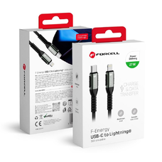 FORCELL F-ENERGY C259 kábel Type C - Lightning PD 3A 27W Cafule 2 m fekete