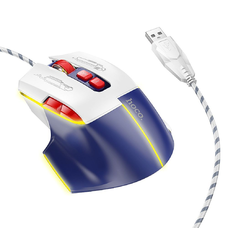 HOCO gaming vezetékes USB-A számítógépes egér 3600DPI fehér kék