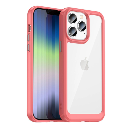 Outer Space tok iPhone 14 Pro kemény hátlap gél kerettel piros Outer Space tok iPhone 14 Pro kemény hátlap gél kerettel piros