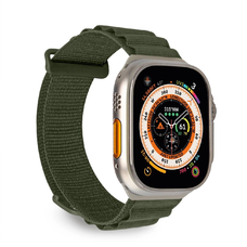 Puro 'EXTREME' poliészter szíj Apple Watch 42-44-45-49mm-hez, sötétzöld