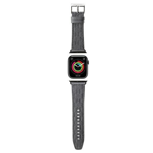 Karl Lagerfeld Saffiano Monogram szíj Apple Watch 42/44/45/49mm - ezüst