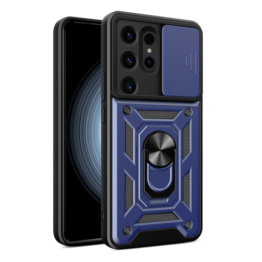 Hybrid Armor Camshield tok Samsung Galaxy S24 Ultra kameravédelemmel - kék Hybrid Armor Camshield tok Samsung Galaxy S24 Ultra kameravédelemmel - kék