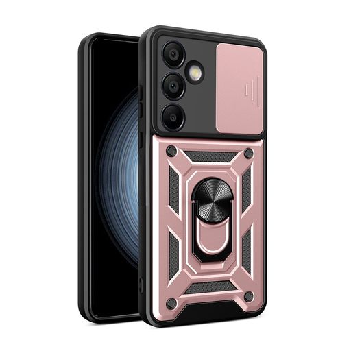 Hibrid Páncél Camshield tok kameravédővel és fém gyűrűvel Samsung Galaxy S24 FE készülékhez - rózsaszín tok Hibrid Páncél Camshield tok kameravédővel és fém gyűrűvel Samsung Galaxy S24 FE készülékhez - rózsaszín tok
