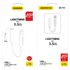 Dudao hang átalakító fejhallgató adapter Lightning csatlakozóról 3,5 mm-es mini jack csatlakozóra fehér (L16i fehér) - 3. kép