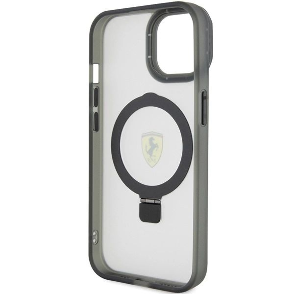 Ferrari FEHMP15SUSCAK iPhone 15 6.1" fekete/fekete keménytok Ring Stand 2023 Gyűjtemény MagSafe tok - 7