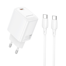 Borofone fali töltő BN26 Fuente - Type C - PD 20W Type C to Type C kábellel fehér