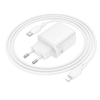 Borofone fali töltő BN29 Fuente - USB + Type C - QC 3.0 PD 30W Type C - Lightning kábel fehér - 3. kép