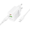 Borofone fali töltő BN29 Fuente - USB + Type C - QC 3.0 PD 30W Type C - Lightning kábel fehér - 4. kép