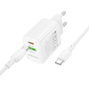Borofone fali töltő BN29 Fuente - USB + Type C - QC 3.0 PD 30W Type C - Type C kábellel fehér - 2. kép