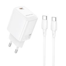 Borofone fali töltő BN28 Fuente - Type C - PD 30W Type C - Type C kábellel fehér