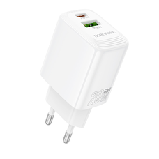 Borofone fali töltő BN27 Fuente - USB + Type C - QC 3.0 PD 20W fehér