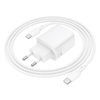 Borofone Fali töltő BN27 Fuente - USB + Type C - QC 3.0 PD 20W Type C to Type C kábellel fehér - 4. kép