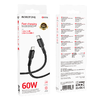 Borofone Kábel BX116 Certain - Type C na Type C - PD 60W 3A 1 meter čierna - 2. kép