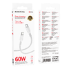 Borofone kábel BX116 Certain - Type C na Type C - PD 60W 3A 1 meter biela - 2. kép