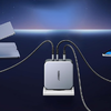 Ugreen Nexode 140W C289, GaN, 2x USB-C, USB hálózati töltő (fekete) + USB-C 2m kábel - 2. kép