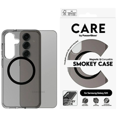 CARE by PanzerGlass Flagship Urban Combat Black QI tok Samsung Galaxy S25 - Félig átlátszó füst színű tok