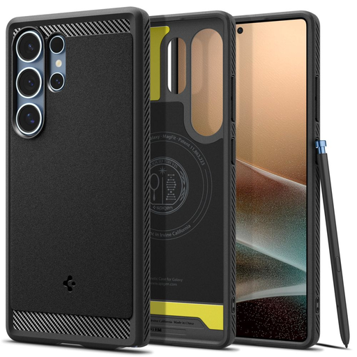 Spigen Rugged Armor Mag Magsafe Galaxy S25 Ultra Matt Fekete tok Spigen Rugged Armor Mag Magsafe Galaxy S25 Ultra Matt Fekete tok