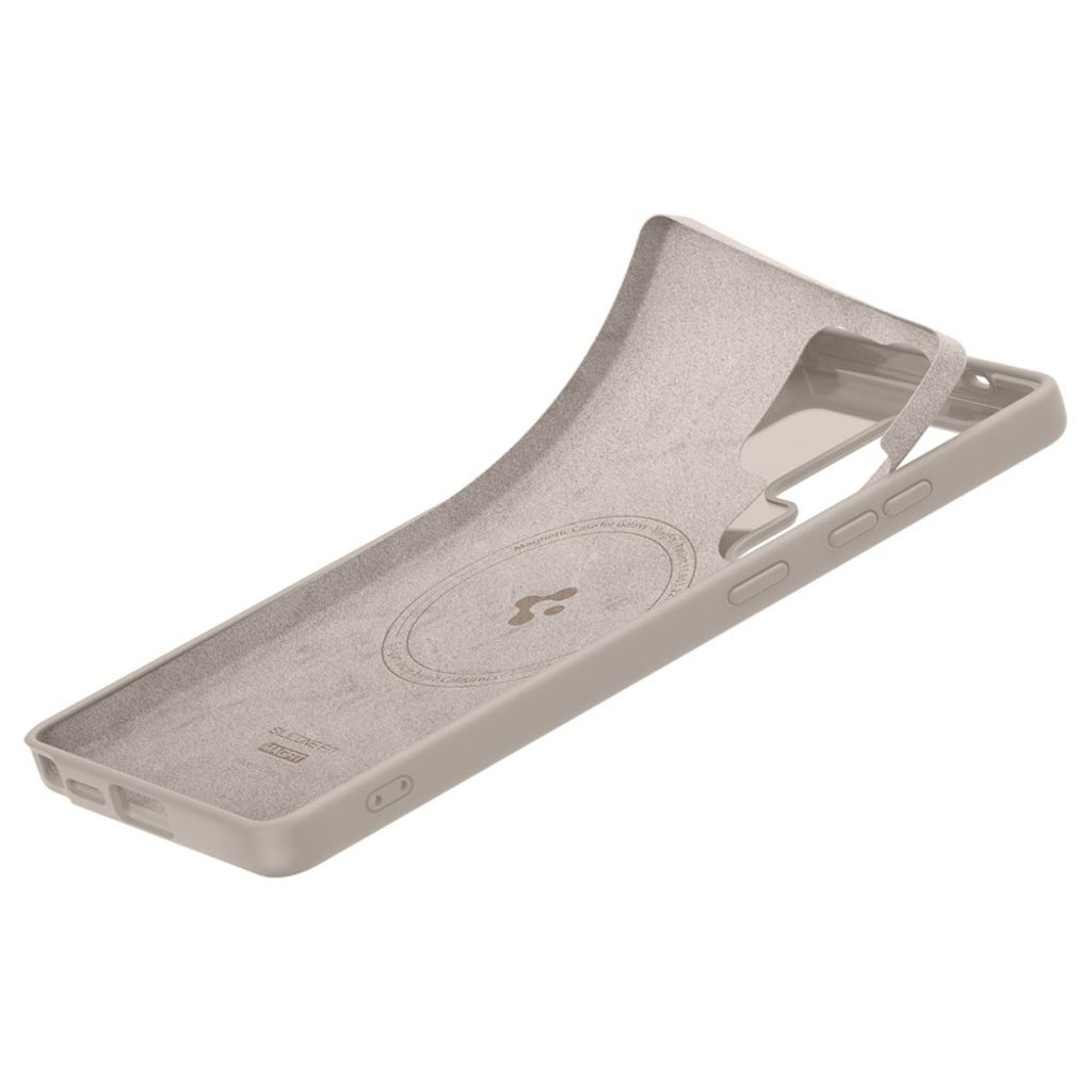  Samsung Galaxy S25 Ultra Természetes Titán Színű Spigen Szilikon Illeszkedés Mag Magsafe tok - 12