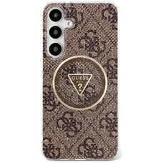 Guess 4G Glitter Triangle Buttons MagSafe tok Samsung Galaxy S25 Ultra barna