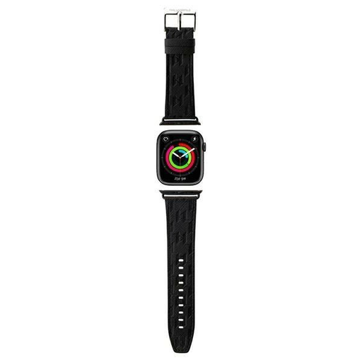 Karl Lagerfeld Saffiano Monogram szíj Apple Watch 42/44/45/49mm - fekete