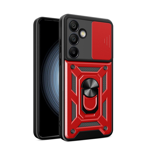 Hybrid Armor Camshield tok állvánnyal és kameravédővel Samsung Galaxy A56 - piros Hybrid Armor Camshield tok állvánnyal és kameravédővel Samsung Galaxy A56 - piros