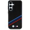 Eredeti BMW Bőrtok Tricolor Crossing Stripes MagSafe Samsung Galaxy S25 fekete tok - 1. kép