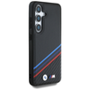 Eredeti BMW Bőrtok Tricolor Crossing Stripes MagSafe Samsung Galaxy S25 fekete tok - 2. kép