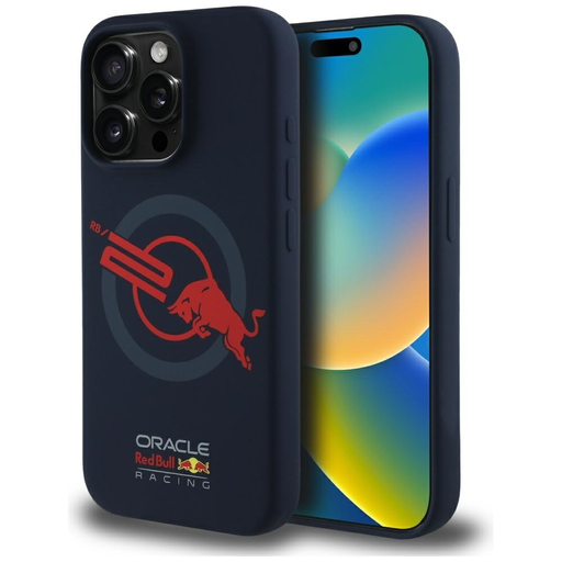 RED BULL HC szilikon tok ORBR20 logó piros bélés Magsafe iPhone 15 Pro Max sötétkék RED BULL HC szilikon tok ORBR20 logó piros bélés Magsafe iPhone 15 Pro Max sötétkék