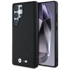 BMW bőr karbon MagSafe tok Samsung Galaxy S25 Ultra fekete tok