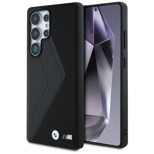 Eredeti BMW Bőr Nagy Méretű Csíkok MagSafe Samsung Galaxy S25 Ultra tok fekete Eredeti BMW Bőr Nagy Méretű Csíkok MagSafe Samsung Galaxy S25 Ultra tok fekete