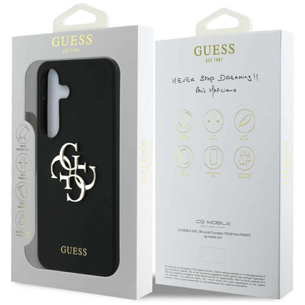 Original GUESS Szilikon Big 4G Logo Bottom Script Samsung Galaxy S25 tok - 8